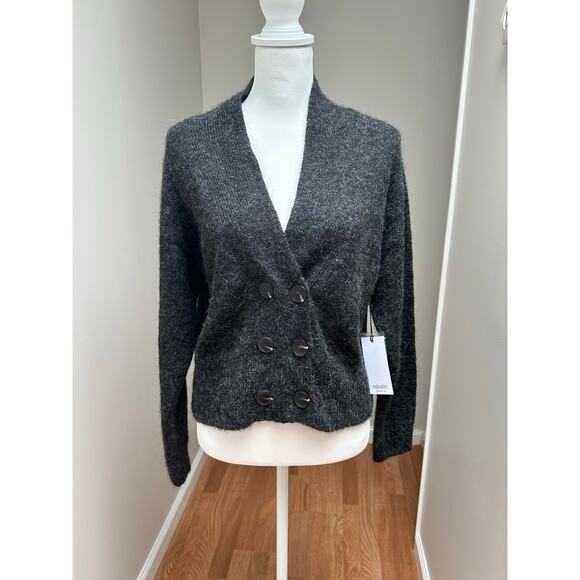 NEW SSKEIN Alpaca Charcoal Momo Cardigan Button Sweater size XS - Picture 1 of 8